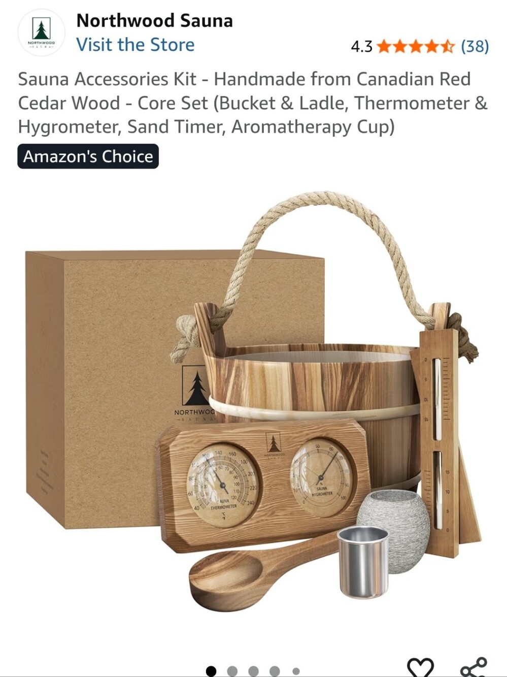 Northwood Sauna Cedar Sauna Accessory Kit